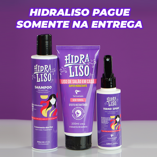 KIT HIDRALISO + SHAMPOO + TERMO SPRAY - Progressiva De Chuveiro Sem Formol